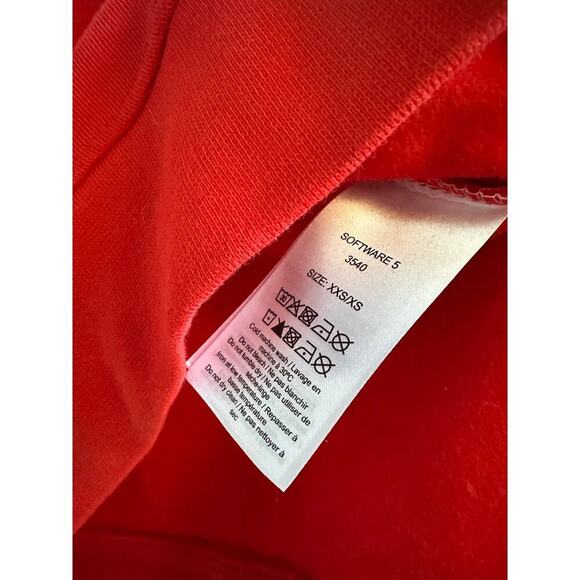 NWT GANNI Liliac / Red colorblock hooder sweatshirt size XXS/XS oversized - Picture 8 of 9